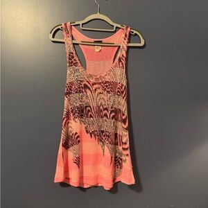 Daytrip Pink and Black Asymmetrical Tank Top